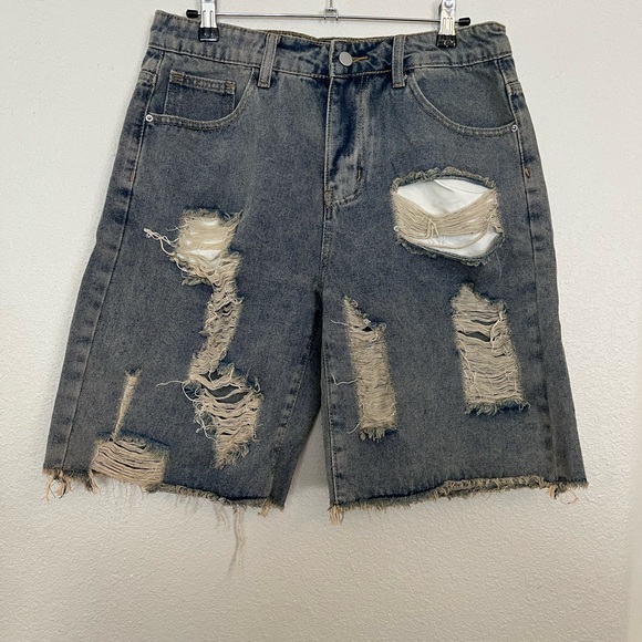 Distressed Jean Shorts Men’s Size M - Picture 1 of 3